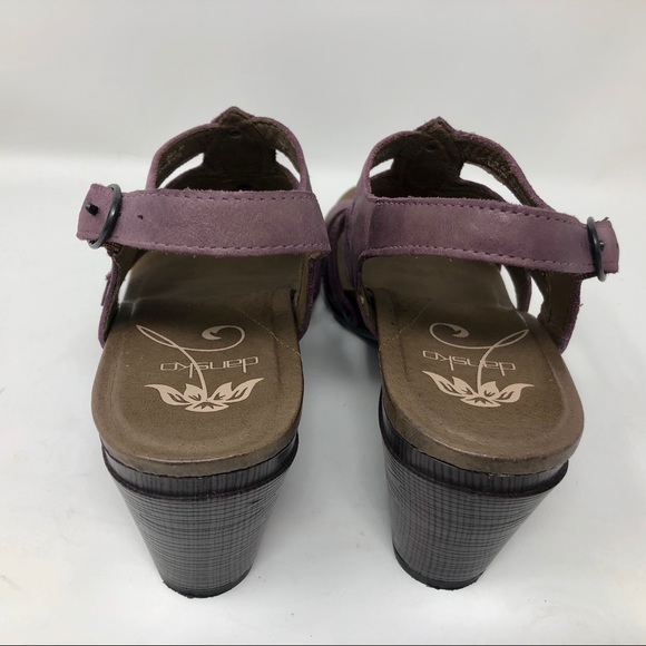 Sold! Dansko Leather Flower Wedge Sandel - Picture 4 of 8